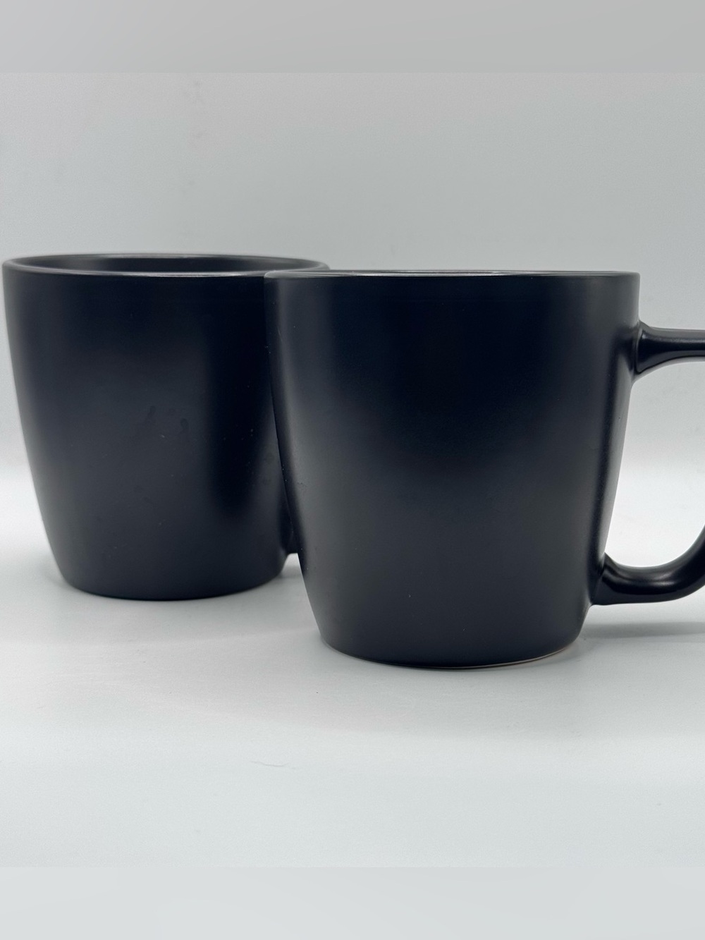 MAINSTAYS Alessandra Stoneware Mugs, Solid Matte Black, 14 oz, Set of 2